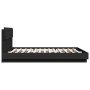 Bed frame with headboard and LED lights black 180x200 cm by , Beds and slatted bases - Ref: Foro24-3209990, Price: 285,89 €, ...