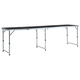 Gray aluminum folding camping table 240x60 cm by vidaXL, camping furniture - Ref: Foro24-48177, Price: 106,21 €, Discount: %