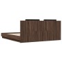 Bed frame headboard LED lights brown oak 160x200 cm by , Beds and slatted bases - Ref: Foro24-3210002, Price: 234,26 €, Disco...