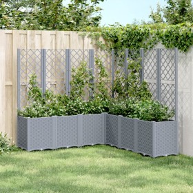 Jardinera con enrejado PP gris 160x160x140 cm de , Maceteros y jardineras - Ref: Foro24-367881, Precio: 264,99 €, Descuento: %