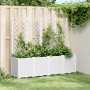 Jardinera con enrejado PP blanco 160x40x140 cm de , Maceteros y jardineras - Ref: Foro24-367874, Precio: 187,55 €, Descuento: %