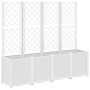 Jardinera con enrejado PP blanco 160x40x140 cm de , Maceteros y jardineras - Ref: Foro24-367874, Precio: 187,55 €, Descuento: %