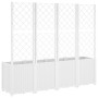 Jardinera con enrejado PP blanco 160x40x140 cm de , Maceteros y jardineras - Ref: Foro24-367874, Precio: 187,55 €, Descuento: %