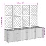 Planter with white PP trellis 160x40x140 cm by , Pots and planters - Ref: Foro24-367874, Price: 187,55 €, Discount: %