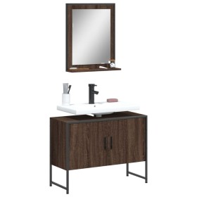 Bathroom furniture set 2 pieces oak brown engineered wood by , Bathroom furniture - Ref: Foro24-3214343, Price: 100,99 €, Dis...