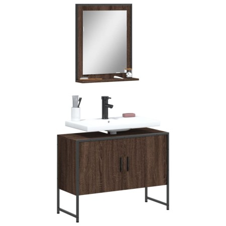 Badezimmermöbel-Set 2-teilig Eiche braun Holzwerkstoff von , Badezimmermöbel - Ref: Foro24-3214343, Preis: 100,99 €, Rabatt: %