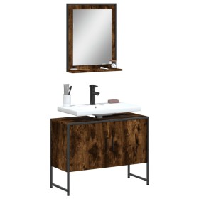 Badezimmermöbel-Set, 2-teilig, Holzwerkstoff, geräucherte Eiche von , Badezimmermöbel - Ref: Foro24-3214341, Preis: 99,33 €, ...