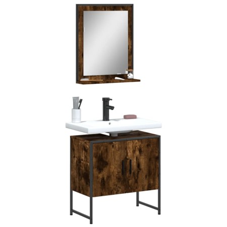 Bathroom furniture set 2 pieces engineered wood smoked oak by , Bathroom furniture - Ref: Foro24-3214336, Price: 89,01 €, Dis...