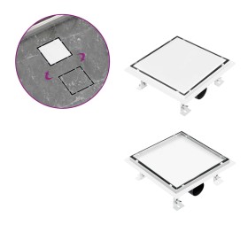 Shower drain cover stainless steel floor insert. 23x23cm by vidaXL, Drains - Ref: Foro24-145995, Price: 47,98 €, Discount: %