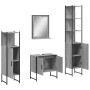 Sonoma gray plywood 4-piece bathroom cabinet set by , Bathroom furniture - Ref: Foro24-3214357, Price: 228,54 €, Discount: %