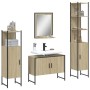 Sonoma Oak Engineered Wood 4-Piece Bathroom Furniture Set by , Bathroom furniture - Ref: Foro24-3214360, Price: 276,39 €, Dis...