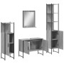 Sonoma gray plywood 4-piece bathroom cabinet set by , Bathroom furniture - Ref: Foro24-3214362, Price: 240,66 €, Discount: %