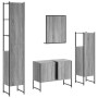 Sonoma gray plywood 4-piece bathroom cabinet set by , Bathroom furniture - Ref: Foro24-3214362, Price: 240,66 €, Discount: %