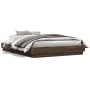 Estructura de cama madera de ingeniería marrón roble 160x200 cm de , Camas y somieres - Ref: Foro24-3209848, Precio: 184,05 €...