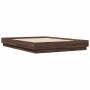 Estructura de cama madera de ingeniería marrón roble 160x200 cm de , Camas y somieres - Ref: Foro24-3209848, Precio: 184,05 €...