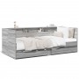 Tumbona con cajones madera ingeniería gris Sonoma 75x190 cm de , Camas y somieres - Ref: Foro24-3280865, Precio: 179,35 €, De...