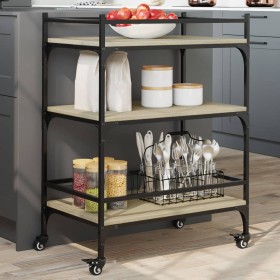 Sonoma oak engineered wood kitchen cart 65x40x86.5 cm by , Kitchen and dining carts - Ref: Foro24-842397, Price: 70,99 €, Dis...