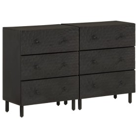 Auxiliary cabinets 2 pcs solid black mango wood 60x33x75cm by , Sideboards - Ref: Foro24-3206283, Price: 261,99 €, Discount: %