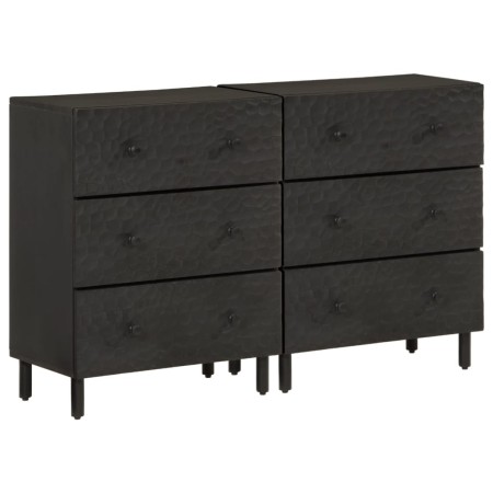 Armarios auxiliares 2 pzas madera maciza mango negro 60x33x75cm de , Aparadores - Ref: Foro24-3206283, Precio: 262,32 €, Desc...