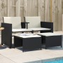 2-seater garden sofa with black PE rattan table and stools by , Garden sets - Ref: Foro24-368416, Price: 217,09 €, Discount: %