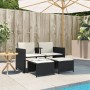 2-seater garden sofa with black PE rattan table and stools by , Garden sets - Ref: Foro24-368416, Price: 217,09 €, Discount: %