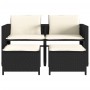 2-seater garden sofa with black PE rattan table and stools by , Garden sets - Ref: Foro24-368416, Price: 217,09 €, Discount: %