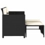 2-seater garden sofa with black PE rattan table and stools by , Garden sets - Ref: Foro24-368416, Price: 217,09 €, Discount: %