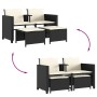 2-seater garden sofa with black PE rattan table and stools by , Garden sets - Ref: Foro24-368416, Price: 217,09 €, Discount: %