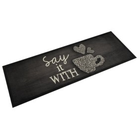 Alfombra de cocina lavable terciopelo negro taza 60x180 cm de , Felpudos - Ref: Foro24-4005594, Precio: 30,83 €, Descuento: %