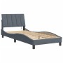 Dark gray velvet bed frame with LED lights 90x200 cm by , Beds and slatted bases - Ref: Foro24-3213758, Price: 144,64 €, Disc...