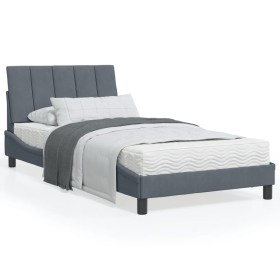 Estructura cama con luces LED terciopelo gris oscuro 100x200 cm de , Camas y somieres - Ref: Foro24-3213764, Precio: 158,99 €...