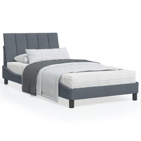 Estructura cama con luces LED terciopelo gris oscuro 100x200 cm de , Camas y somieres - Ref: Foro24-3213764, Precio: 149,96 €...