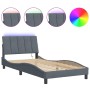 Estructura cama con luces LED terciopelo gris oscuro 100x200 cm de , Camas y somieres - Ref: Foro24-3213764, Precio: 149,96 €...