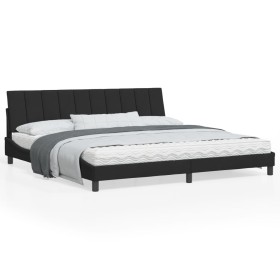 Estructura de cama con luces LED terciopelo negro 200x200 cm de , Camas y somieres - Ref: Foro24-3213801, Precio: 247,99 €, D...