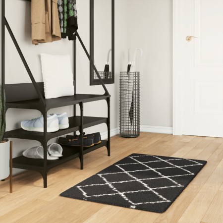 Modern high pile rug PAMPLONA black and cream 60x110 cm by , Rugs - Ref: Foro24-375404, Price: 25,99 €, Discount: %