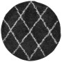 Modern high pile rug PAMPLONA black and cream Ø 80 cm by , Rugs - Ref: Foro24-375419, Price: 24,54 €, Discount: %