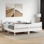 Solid white pine wood headboard bed frame 180x200 cm by , Beds and slatted bases - Ref: Foro24-3216373, Price: 256,19 €, Disc...