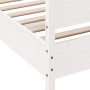 Solid white pine wood headboard bed frame 180x200 cm by , Beds and slatted bases - Ref: Foro24-3216373, Price: 256,19 €, Disc...