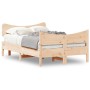 Bed frame with solid pine wood headboard 120x200 cm by , Beds and slatted bases - Ref: Foro24-3216384, Price: 168,81 €, Disco...