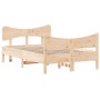 Bed frame with solid pine wood headboard 120x200 cm by , Beds and slatted bases - Ref: Foro24-3216384, Price: 168,81 €, Disco...