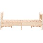 Bed frame with solid pine wood headboard 120x200 cm by , Beds and slatted bases - Ref: Foro24-3216384, Price: 168,81 €, Disco...