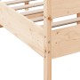 Bed frame with solid pine wood headboard 120x200 cm by , Beds and slatted bases - Ref: Foro24-3216384, Price: 168,81 €, Disco...