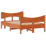 Estructura cama con cabecero madera pino marrón cera 120x200 cm de , Camas y somieres - Ref: Foro24-3216386, Precio: 199,99 €...