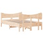 Bed frame with solid pine wood headboard 120x190 cm by , Beds and slatted bases - Ref: Foro24-3216399, Price: 165,38 €, Disco...