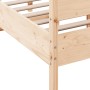 Bed frame with solid pine wood headboard 120x190 cm by , Beds and slatted bases - Ref: Foro24-3216399, Price: 165,38 €, Disco...