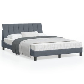 Dark gray velvet bed frame with headboard 140x200 cm by , Beds and slatted bases - Ref: Foro24-3207850, Price: 183,21 €, Disc...