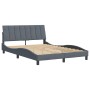 Dark gray velvet bed frame with headboard 140x200 cm by , Beds and slatted bases - Ref: Foro24-3207850, Price: 205,99 €, Disc...