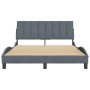 Dark gray velvet bed frame with headboard 140x200 cm by , Beds and slatted bases - Ref: Foro24-3207850, Price: 205,99 €, Disc...