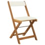 Mesa y sillas plegables terraza 3 pzas y cojines madera acacia