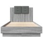 Cama con cabecero madera de ingeniería gris Sonoma 90x190 cm de , Camas y somieres - Ref: Foro24-3209973, Precio: 158,28 €, D...